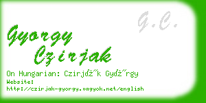 gyorgy czirjak business card